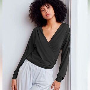 ADAY Black Wrap Shirt